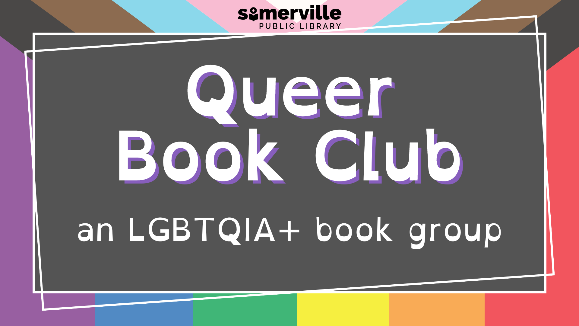 transcript: Queer book club. An LGBTQIA+ book group.