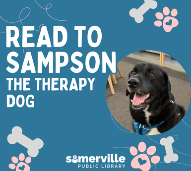 Read to Sampson the therapy dog