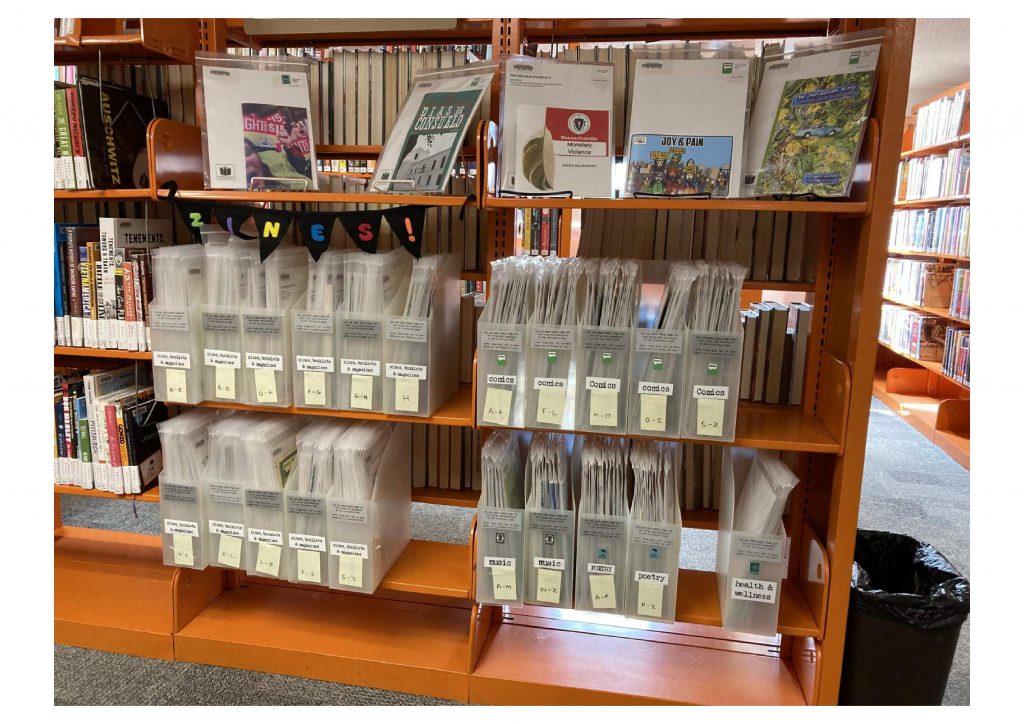 Collection of Zines located at the Somerville Central Library